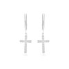 Náušnice z chirurgické oceli, visací křížek ozdobený zirkony 1001920-1