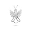 Retiazka z chirurgickej ocele s príveskom, lietajúci anjel so srdcom a zirkónom 3001797