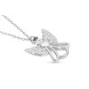 Retiazka z chirurgickej ocele s príveskom, lietajúci anjel so srdcom a zirkónom 3001797