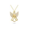 Řetízek z chirurgické oceli s přívěskem, letící anděl se srdcem a zirkony 3001797