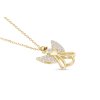 51 Retiazka z chirurgickej ocele, pozlátená 18 karátovým zlatom s príveskom, lietajúci anjel so srdcom 3001681
