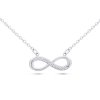 Retiazka z chirurgickej ocele s príveskom, nekonečno zdobené zirkónmi 3001792