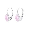 Náušnice z chirurgickej ocele, ružová keramika 1001731