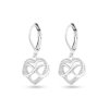 Náušnice z chirurgickej ocele, visiace so symbolom, srdcom s nekonečnom a zirkónom 1002176