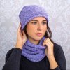 Dámsky zimný set, čiapka a tunel Mark - melír fialovej a modrej farby 7100331-19