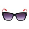 Dámske slnečné okuliare-čierna, čierno-červená obruba C1322,9001245