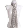 Dámsky ľahký obdĺžnikový šál so striebornou potlačou lístkov, šedej farby 7200729-4