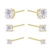 55783 55783 strieborné pozlátené náušnice sada 3ks so zirkónmi 3510