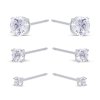 55786 55786 strieborné náušnice sada 3ks so zirkónmi 3511