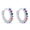 56998 56998 strieborné náušnice s farebnými zirkónmi 3589