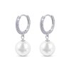57001 57001 strieborné visiace náušnice s perlou 3590