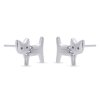 57211 57211 strieborné náušnice v tvare mačičky 3605