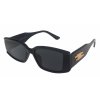 Dámske slnečné okuliare, štvorcové 22369, lesklé čierne farby 9001399-19