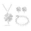 Set z chirurgické oceli čtyřlístek, řetízek + náušnice + náramek se zirkony 175