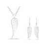 Set z chirurgické oceli andělské křídlo, řetízek + náušnice se zirkony 179