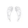 Náušnice z chirurgické oceli, andělská křídla se zirkony