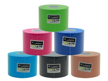 KinesionLIFEFIT tape 5cmx5m, 6ks, mix barev