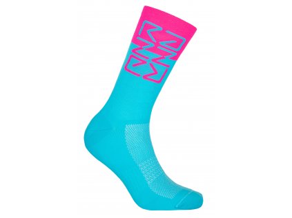 Ponožky PELLS Razzer Cyan/Pink