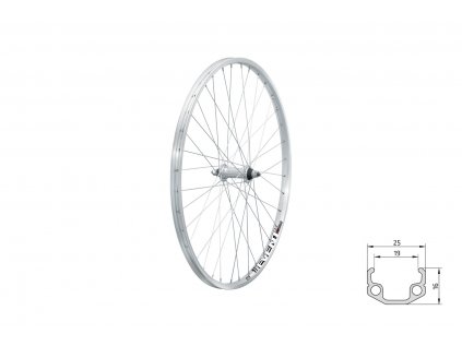 KELLYS Zapletené kolo přední KLS EVENT V-brake F, 26", silver