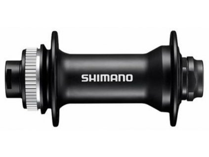 náboj disc SHIMANO HB-MT400-B 32děr Center lock 15mm e-thru-axle 110mm přední černý v krabičce