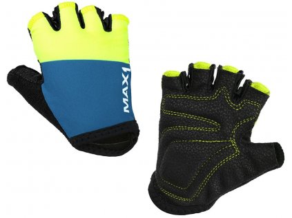 dětské krátkoprsté rukavice MAX1 11-12 modro/fluo žluté