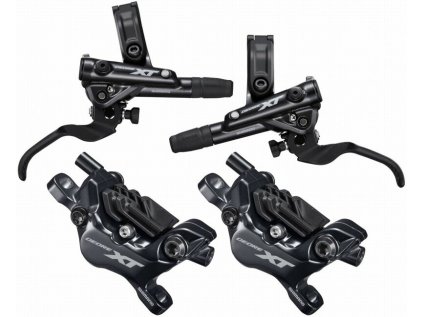 brzda kotoučová SHIMANO XT M8120 čtyřpístková před. a zad. komplet bez kotoučů a adapt., J-kit, box