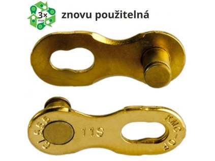 spojka řetězu KMC 11R Gold, 2 ks na blistru, cena za balení