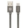 datový kabel SWISSTEN USB/Micro USB 20 cm šedý