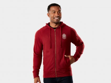 Trek Fun Badge Unisex Hoodie (Barva tmavě červená, Velikost M)