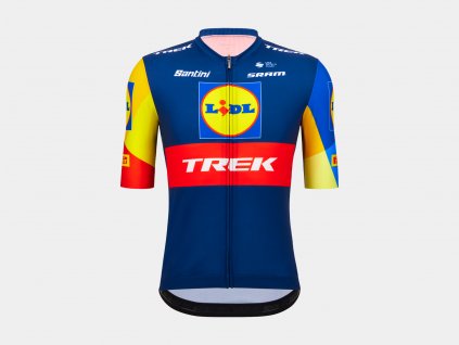 Replika závodního dresu Santini Lidl-Trek (Barva tmavě modrá/žlutá, Velikost XS)