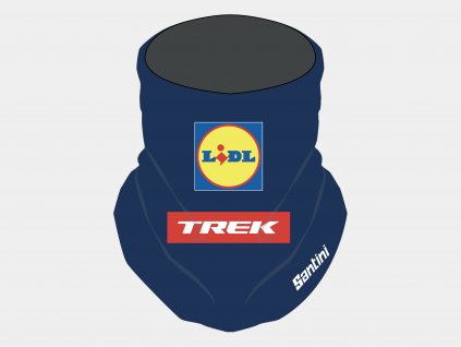 Cyklistický nákrčník Santini týmu Lidl-Trek (Barva tmavě modrá/žlutá, Velikost 1 velikost)