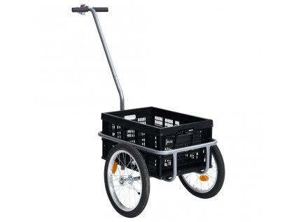 vidaXL Nákladný vozík za bicykel s 50l skladacím prepravným boxom 60kg