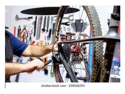 bicycle mechanic workshop repair process 260nw 239036593