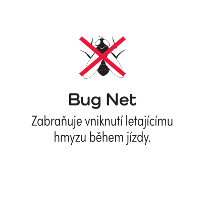 Bug Net - Zabraňuje vniknutí létajícímu hmyzu během jízdy.
