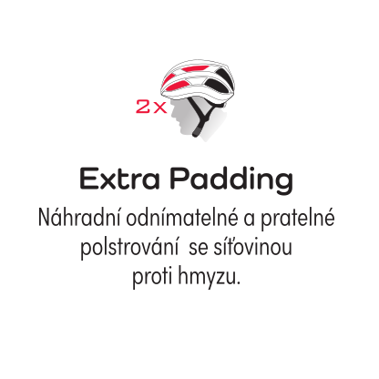 Extra Padding - Náhradní odnímatelné a pratelné polstrování se síťovinou proti hmyzu.