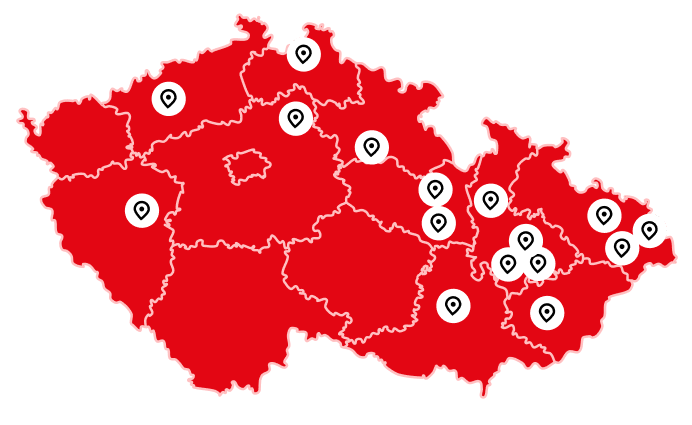 Mapa kamenných prodejen BIKEMAX