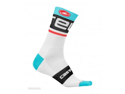 Castelli ponožky Free kit 13 cm (white/sky blue) (Velikost XXL)