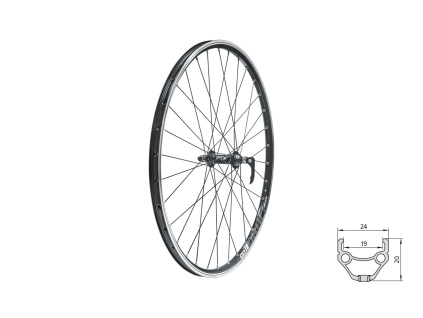 Zapletené kolo přední KLS DRAFT V-brake F, 28/29", black