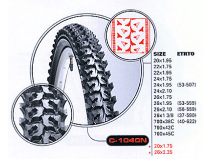 Plášť CST C-1040N  700x42C  (44-622) Black Tiger ECO AD