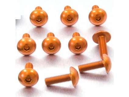 Šroub M5x16 půlkulatá hlava, oranžový