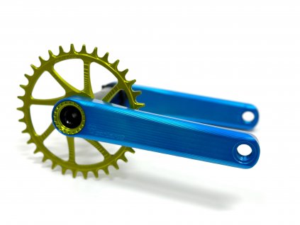 Kliky Garbaruk XC Crankset s převodníkem Garbaruk 175mm, modré, 470g