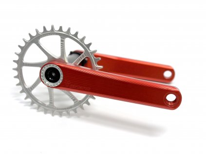 Kliky Garbaruk XC Crankset s převodníkem Garbaruk 175mm, červené, 470g