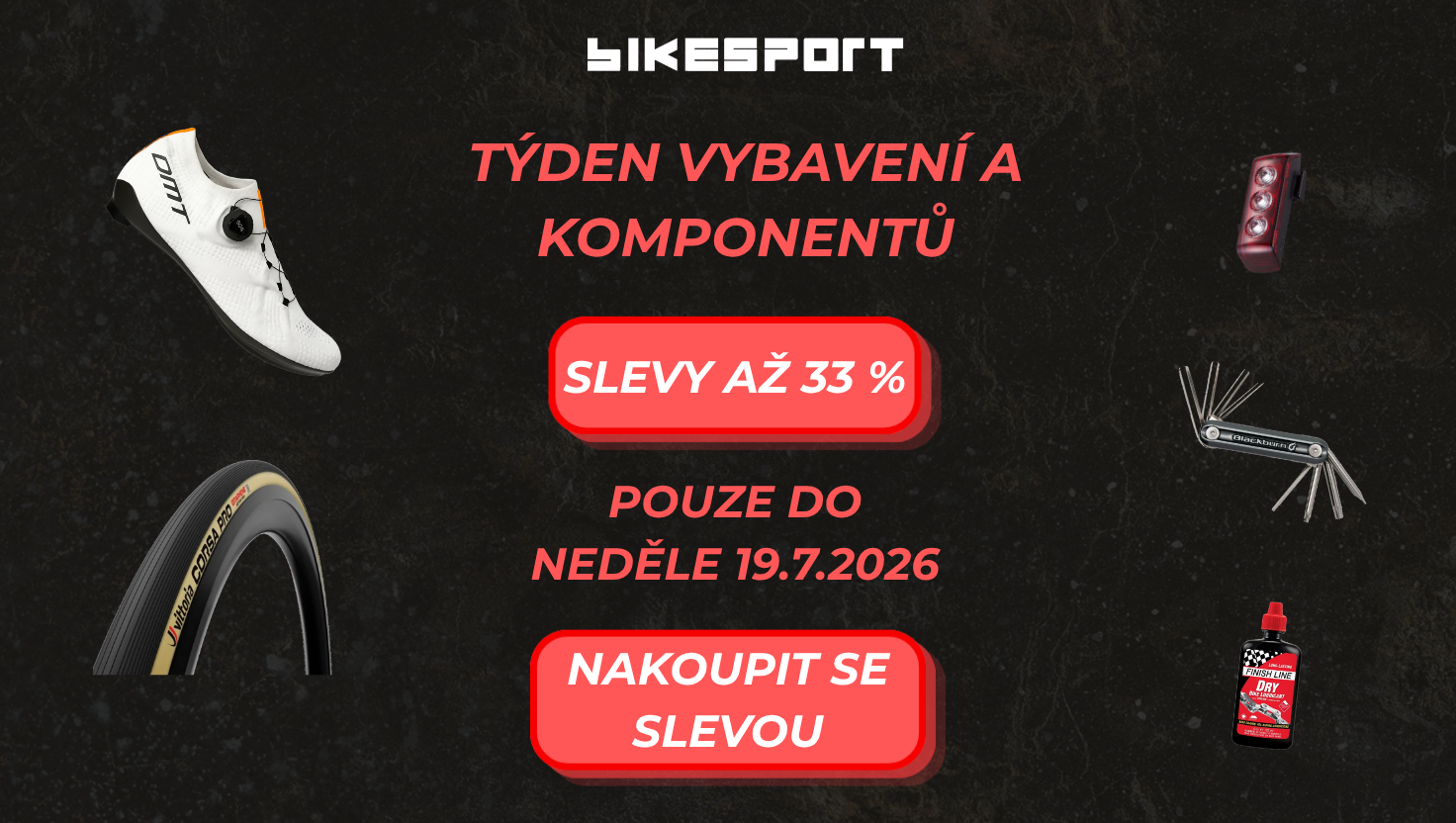 Akční sleva na cyklistické vybavení a komponenty až 33 %!
