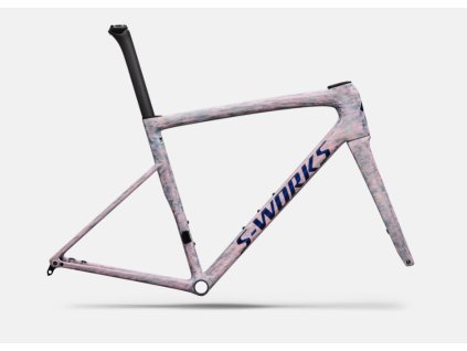 Silniční rám Specialized S-Works Tarmac SL8  Gloss Dolomite Metallic / Directional Brush / Blue Majesty Metallic