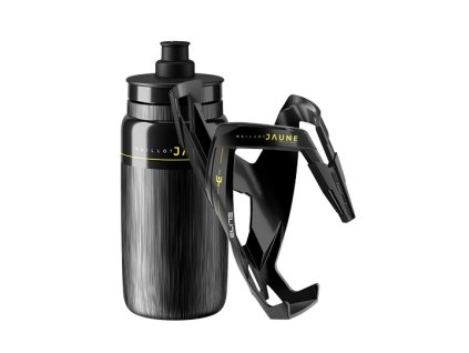 láhev s košíkem ELITE KIT MAILLOT JAUNE black/yel