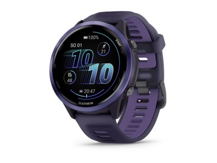 Garmin Forerunner 570 - 47mm, Indigo hliníková luneta, poloprůhledný řemínek Imperial Purple/Indigo