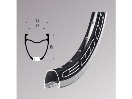 ráfek RMX EDDY 622 road/cross/gravel 32 děr černý