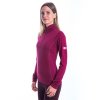 SENSOR MERINO ACTIVE dámské triko dl.rukáv stoják zip lilla
