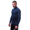 SENSOR MERINO DF pánské triko dl.rukáv zip deep blue