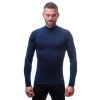 SENSOR MERINO DF pánské triko dl.rukáv zip deep blue